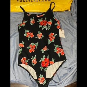 Forever 21 Girls One Piece Flowered Bathing Suit